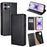For iPhone 17 Case Wallet PU Leather Magnetic Auto-Absorbed Phone Cover - Black - 1