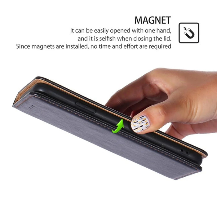 For iPhone Air Case Wallet PU Leather Magnetic Auto-Absorbed Phone Cover - Black - 4