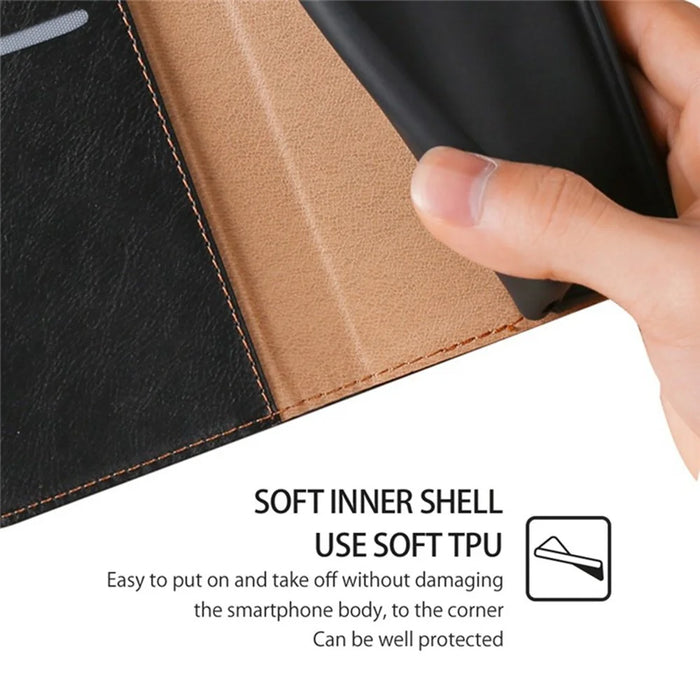For iPhone Air Case Wallet PU Leather Magnetic Auto-Absorbed Phone Cover - Black - 5
