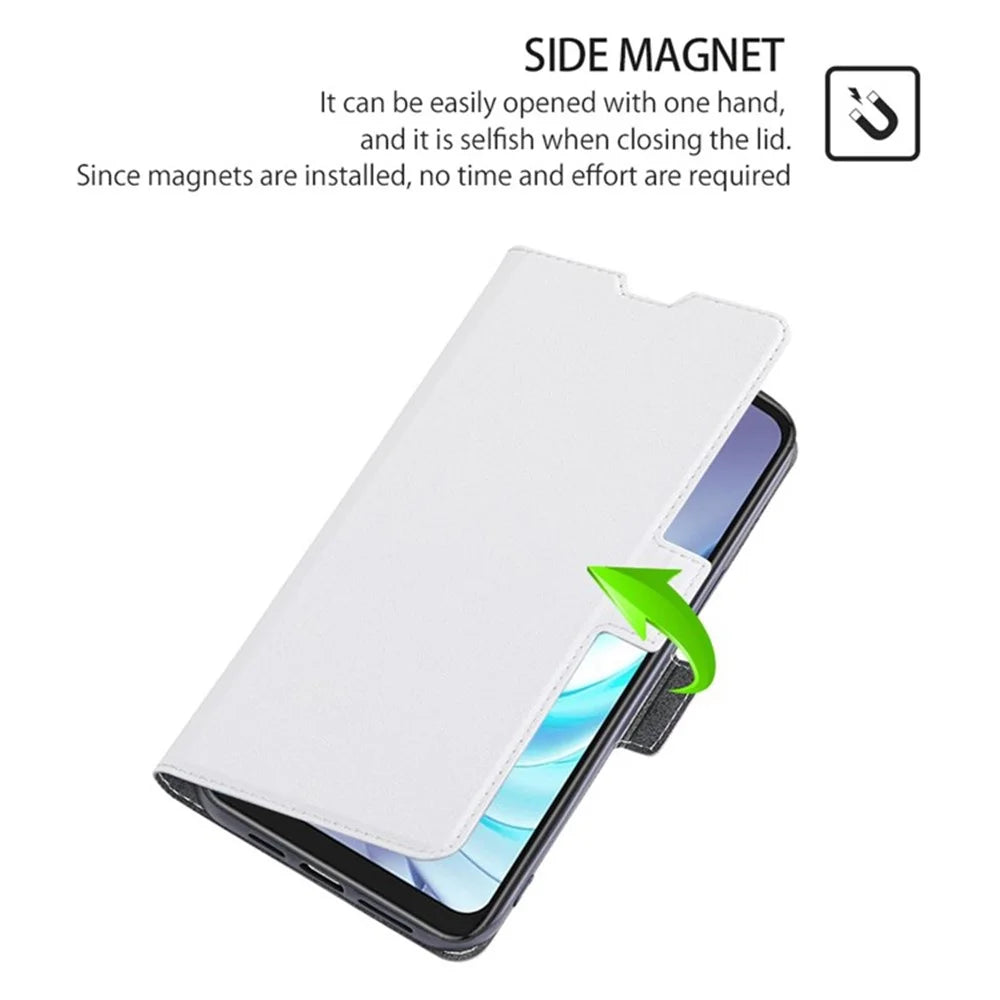 For iPhone 17 Pro Max Case Card Holder PU Leather Phone Cover - White - 5