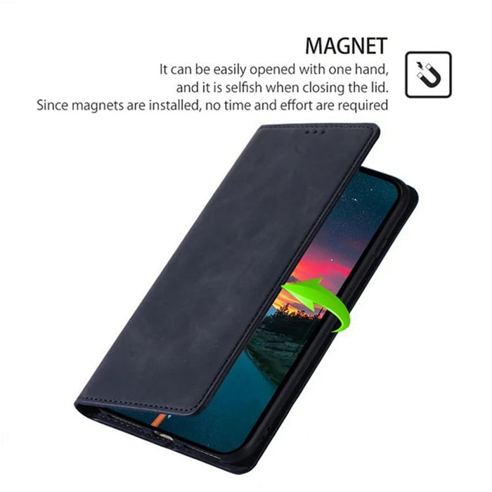For iPhone 17 Case Card Holder PU Leather Magnetic Closing Phone Cover - Black - 4