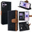 For iPhone 17 Case RFID Blocking Color Splicing PU Leather Wallet Phone Cover - Black - 1