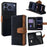 For iPhone 17 Pro Case RFID Blocking Color Splicing PU Leather Wallet Phone Cover - Black - 1