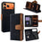 For iPhone 17 Pro Max Case RFID Blocking Color Splicing PU Leather Wallet Phone Cover - Black - 1