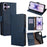 For iPhone 17 Case RFID Blocking Wallet Cowhide Texture Leather Phone Cover - Sapphire - 1