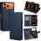For iPhone 17 Pro Max Case RFID Blocking Wallet Cowhide Texture Leather Phone Cover - Sapphire - 1