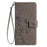 For iPhone 17 Pro Case Butterfly Flower Imprinted PU Leather Wallet Phone Cover - Grey - 7