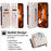 For iPhone 17 Pro Case Card Slots Zipper Purse PU Leather Phone Cover with Shoulder Strap - White - 4