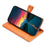 For iPhone Air Leather Case Zipper Pocket Wallet Phone Cover with 2 Straps - Orange - 3