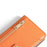 For iPhone Air Leather Case Zipper Pocket Wallet Phone Cover with 2 Straps - Orange - 7
