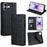 For iPhone 17 Case Card Slots Cowhide Texture Phone Leather Cover - Black - 1