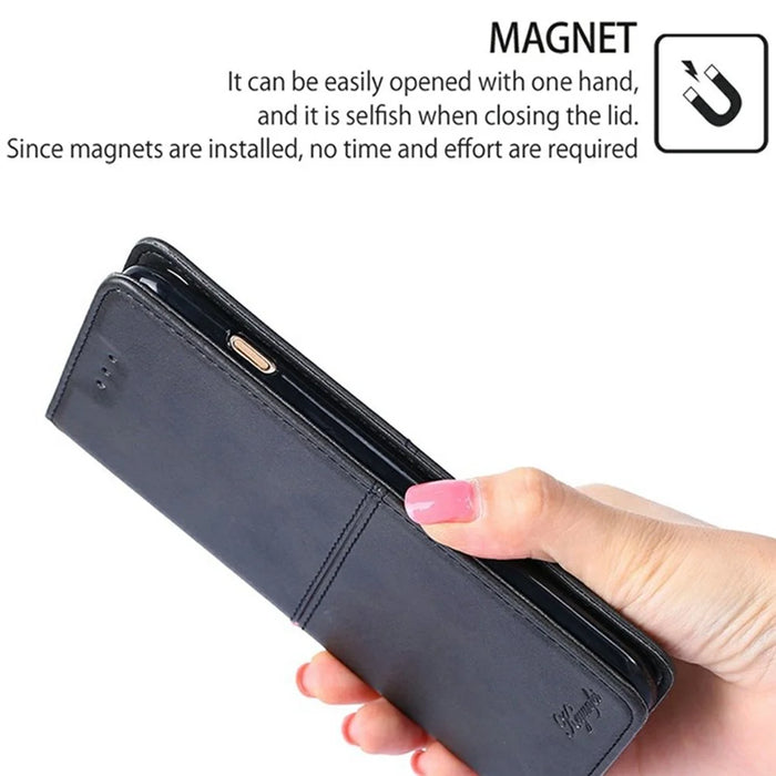 For iPhone 17 Pro Case Card Slots Cowhide Texture Phone Leather Cover - Black - 4