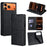 For iPhone 17 Pro Max Case Card Slots Cowhide Texture Phone Leather Cover - Black - 1