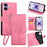 For iPhone 17 Case PU Leather Wallet Phone Cover Tree Deer Imprinted - Pink - 1