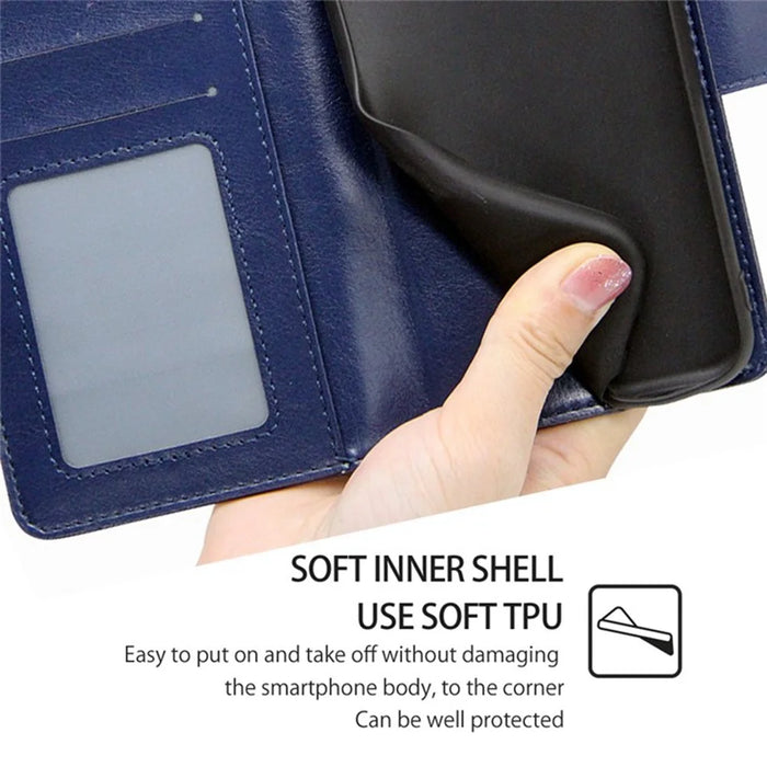 For iPhone Air Case Wallet PU Leather + TPU Folding Stand Phone Cover - Sapphire - 5