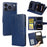For iPhone 17 Pro Case Wallet PU Leather + TPU Folding Stand Phone Cover - Sapphire - 1