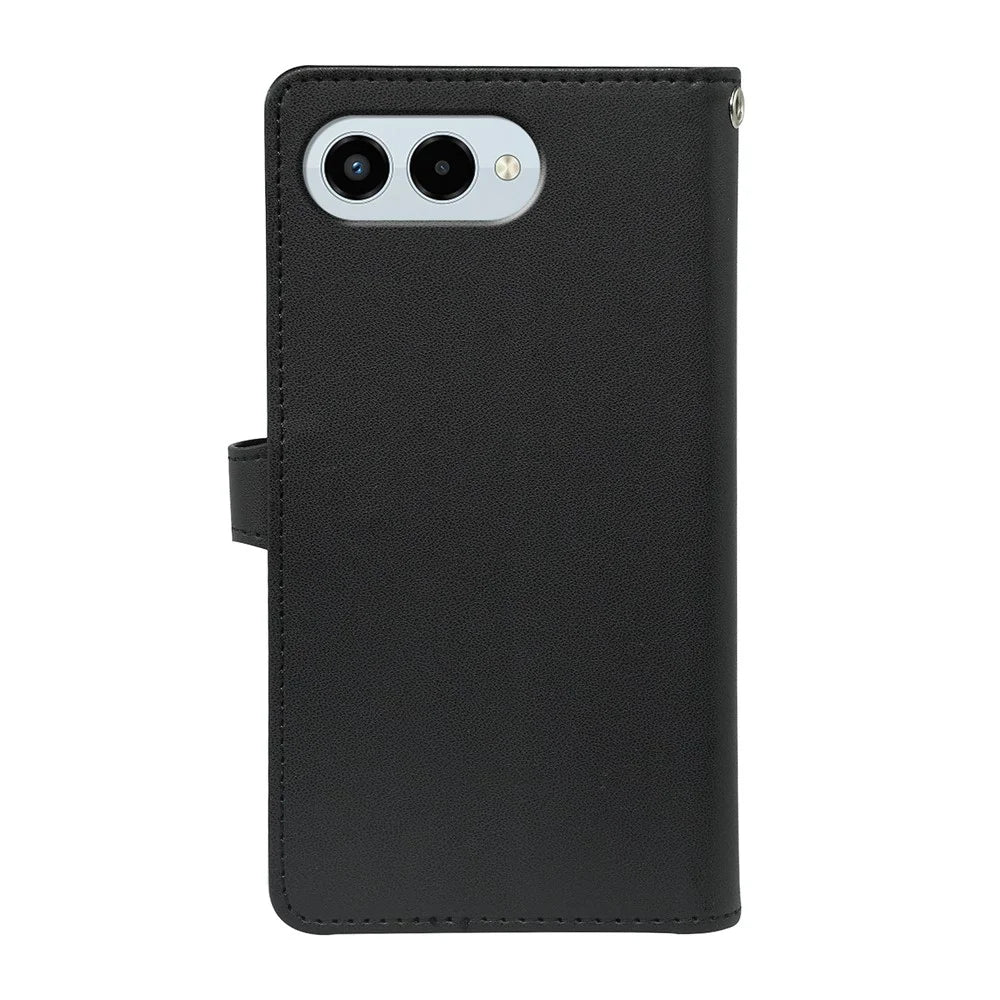For T-Mobile REVVL 8 Case with 9 Card Slots PU Leather Stand Phone Cover - Black - 6