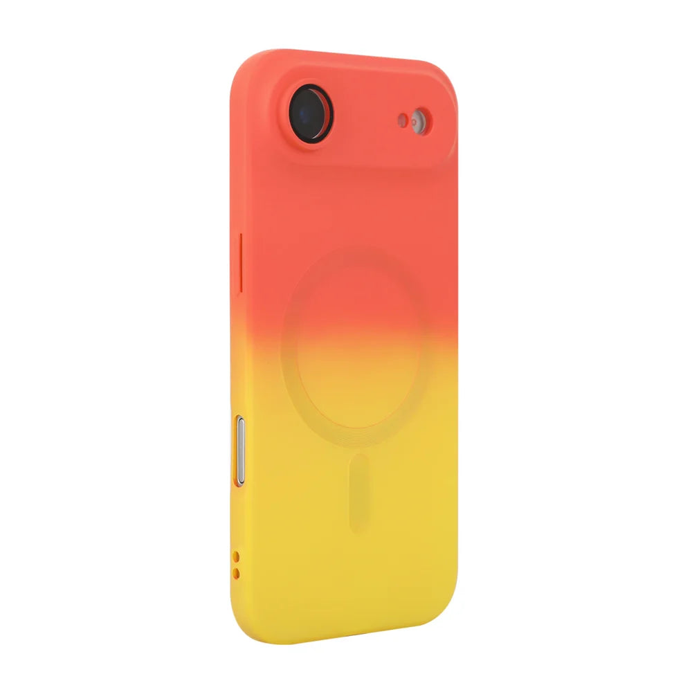 ENKAY HAT PRINCE For iPhone Air Silicone Case   Gradient Color Cover Compatible with MagSafe - Orange+Yellow - 1
