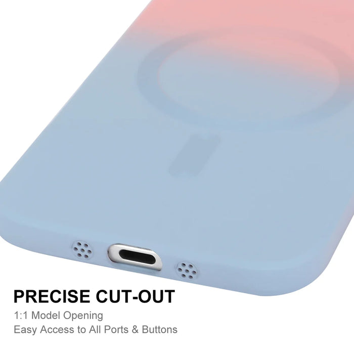 ENKAY HAT PRINCE For iPhone Air Silicone Case   Gradient Color Cover Compatible with MagSafe - Orange+Yellow - 6