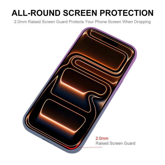 ENKAY HAT PRINCE For iPhone 17 Pro Max Silicone Case   Gradient Color Cover Compatible with MagSafe - Orange+Yellow - 3