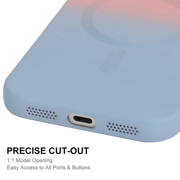 ENKAY HAT PRINCE For iPhone 17 Pro Max Silicone Case   Gradient Color Cover Compatible with MagSafe - Orange+Yellow - 6