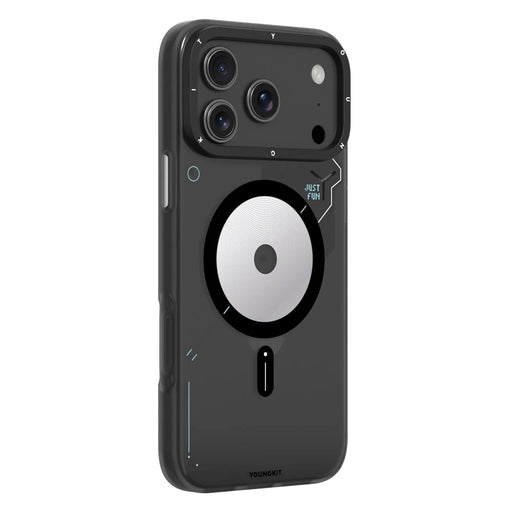 YOUNGKIT For iPhone 17 Pro Max Case Compatible with MagSafe Unique Disc Design TPU + PC Phone Back Cover - Dark Grey - 2