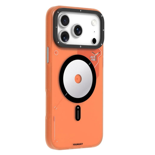 YOUNGKIT For iPhone 17 Pro Magnetic Case Unique Disc Design TPU + PC Phone Back Cover - Orange - 2