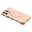 For iPhone 16 Pro Phone Case Carbon Fiber Textured Electroplated TPU Back Cover - Pink - 4