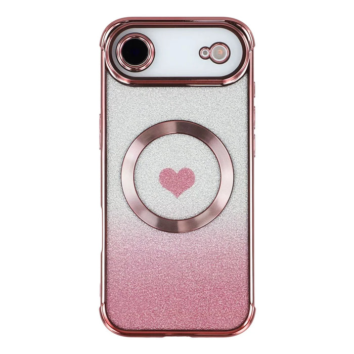 For iPhone Air Case Gradient Sparkle TPU Phone Cover Compatible with MagSafe - Rose Pink - 3