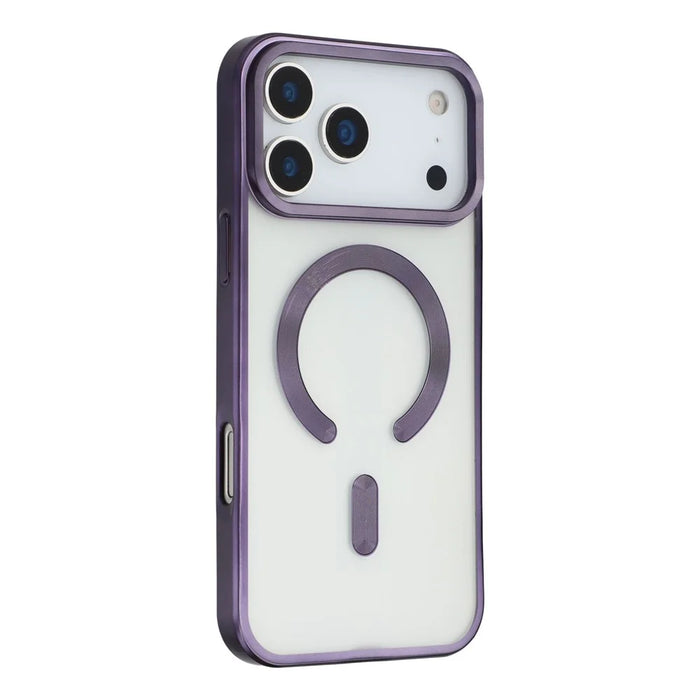For iPhone 18 Pro Max / 17 Pro Max Case Matte Electroplating Phone Cover Compatible with MagSafe - Dark Purple - 1