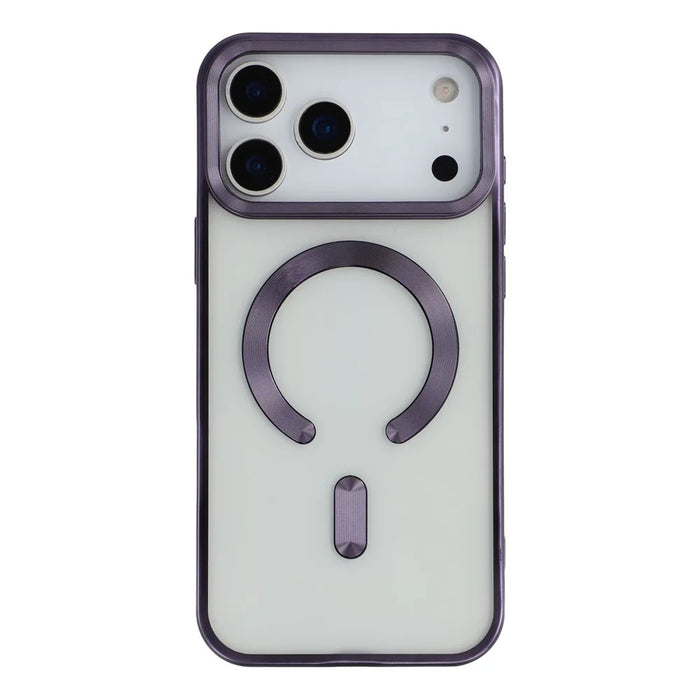 For iPhone 18 Pro Max / 17 Pro Max Case Matte Electroplating Phone Cover Compatible with MagSafe - Dark Purple - 3