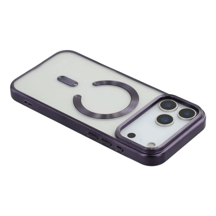 For iPhone 18 Pro Max / 17 Pro Max Case Matte Electroplating Phone Cover Compatible with MagSafe - Dark Purple - 5