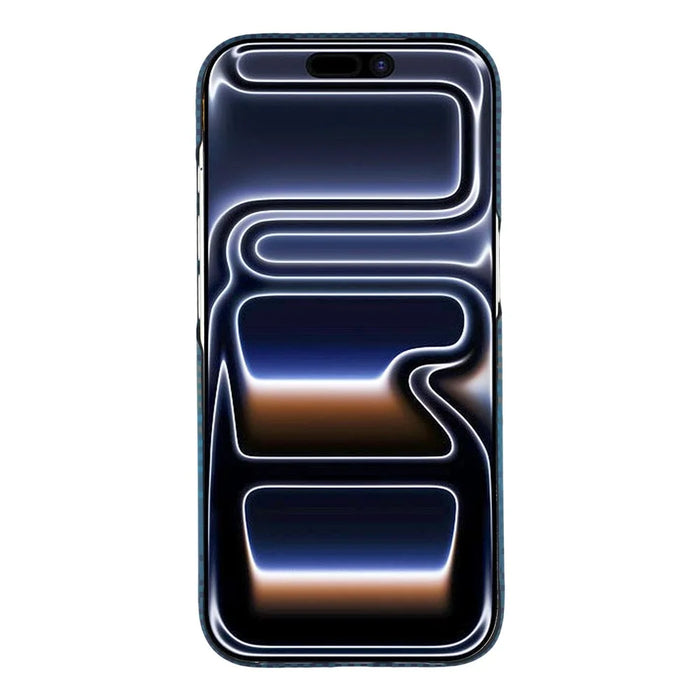 For iPhone 17 Pro Case Compatible with MagSafe Carbon Fiber Texture PC Phone Back Cover - Sunset Blue - 2