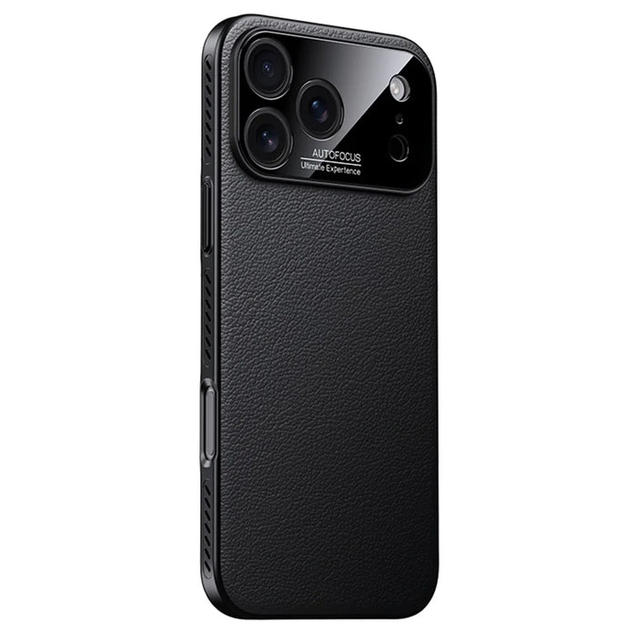 For iPhone 17 Pro Case Ultra Thin Heat Dissipation PU Leather Coated PC Phone Cover - Black - 1