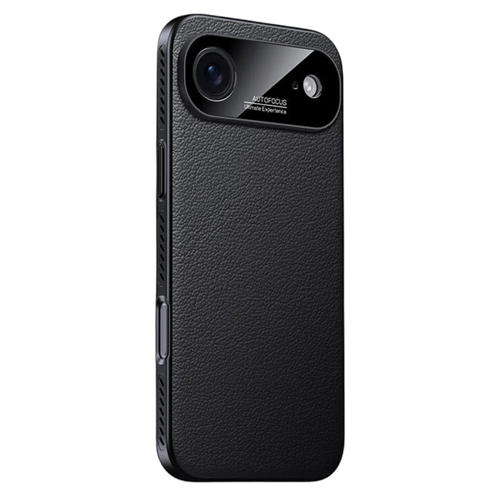 For iPhone Air Case Ultra Thin Heat Dissipation PU Leather Coated PC Phone Cover - Black - 1