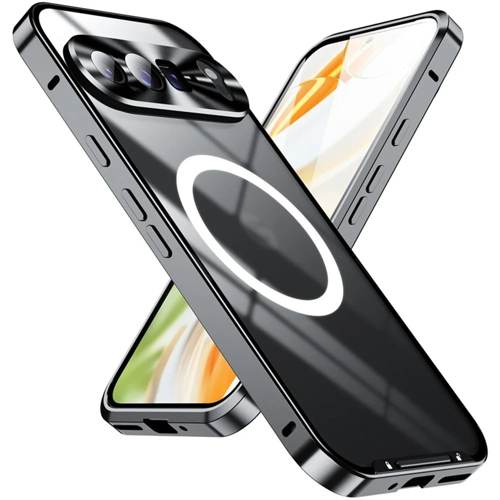 For Google Pixel 10 Pro XL Magnetic Case Metal Frame Matte Phone Cover - Black - 2