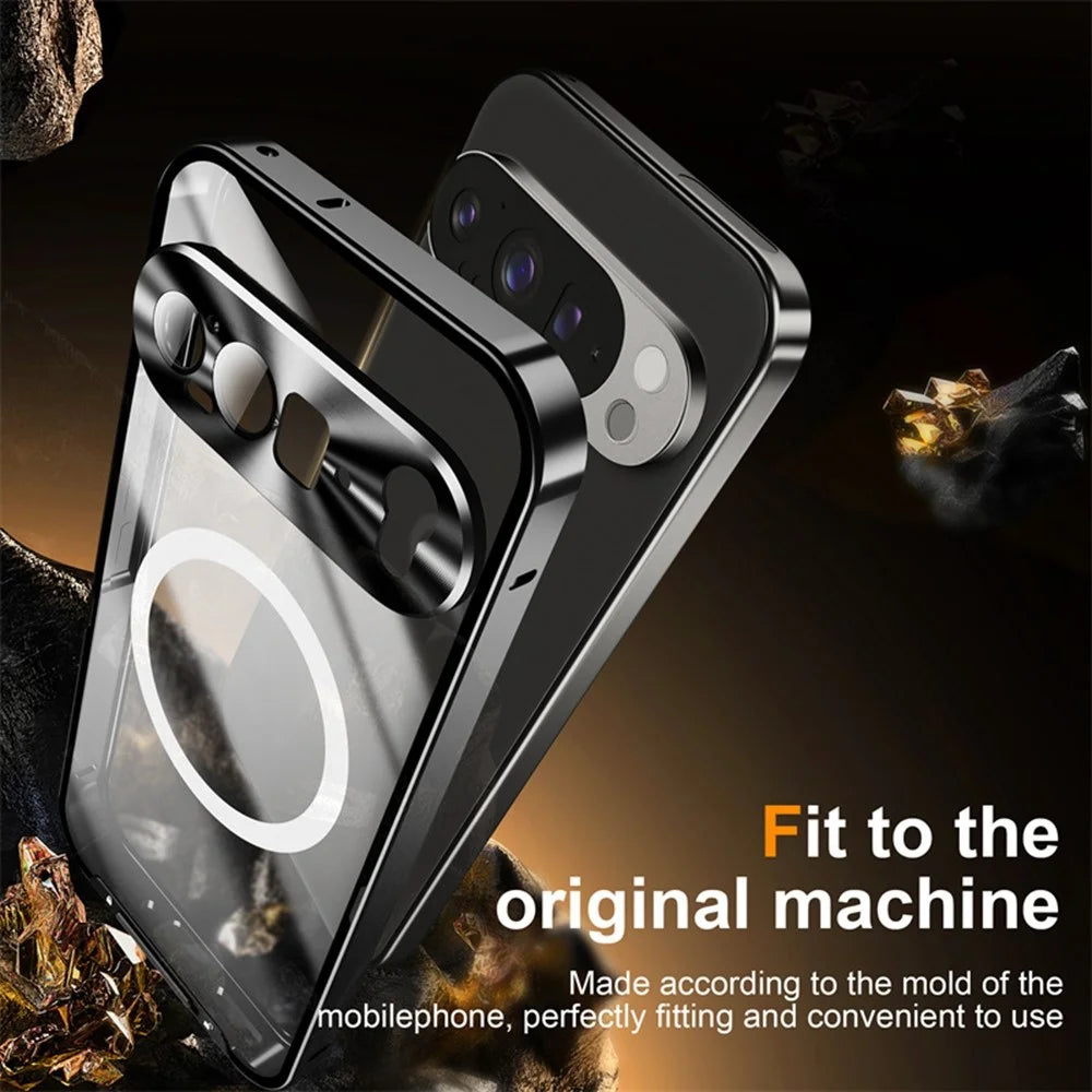 For Google Pixel 10 Pro XL Magnetic Case Metal Frame Matte Phone Cover - Black - 5