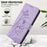For iPhone 17 Case Wallet Stand Lotus Imprint Leather Phone Cover with Wrist Strap - Purple - 3