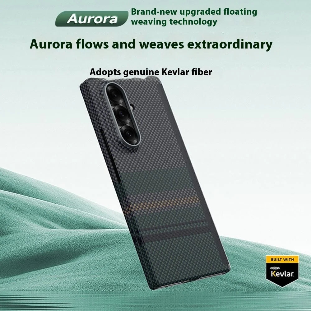 BENKS For Samsung Galaxy Z Fold7 5G Case Aramid Fiber Aurora Weave Phone Cover Magnetic Case - 2