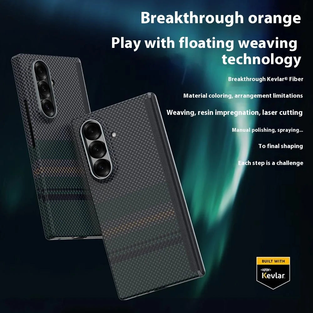 BENKS For Samsung Galaxy Z Fold7 5G Case Aramid Fiber Aurora Weave Phone Cover Magnetic Case - 3