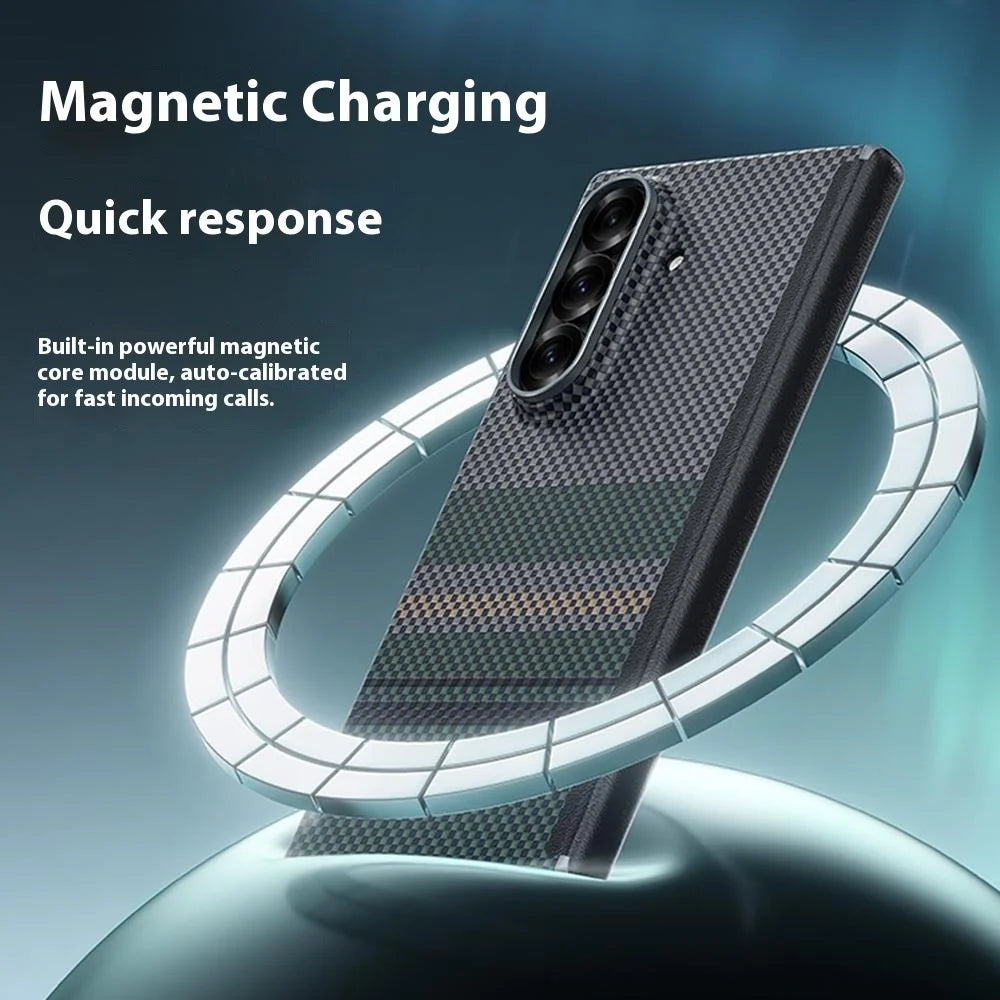 BENKS For Samsung Galaxy Z Fold7 5G Case Aramid Fiber Aurora Weave Phone Cover Magnetic Case - 5