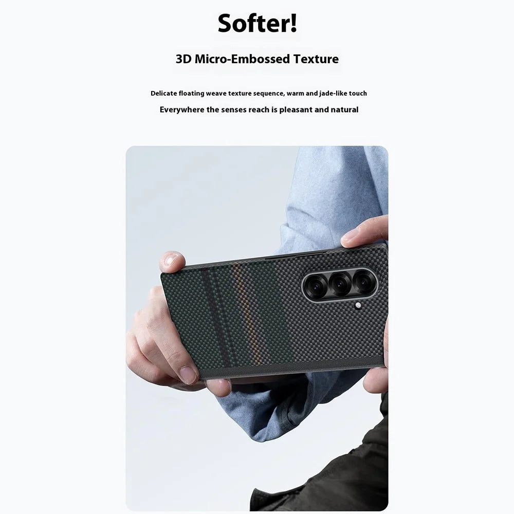 BENKS For Samsung Galaxy Z Fold7 5G Case Aramid Fiber Aurora Weave Phone Cover Magnetic Case - 6