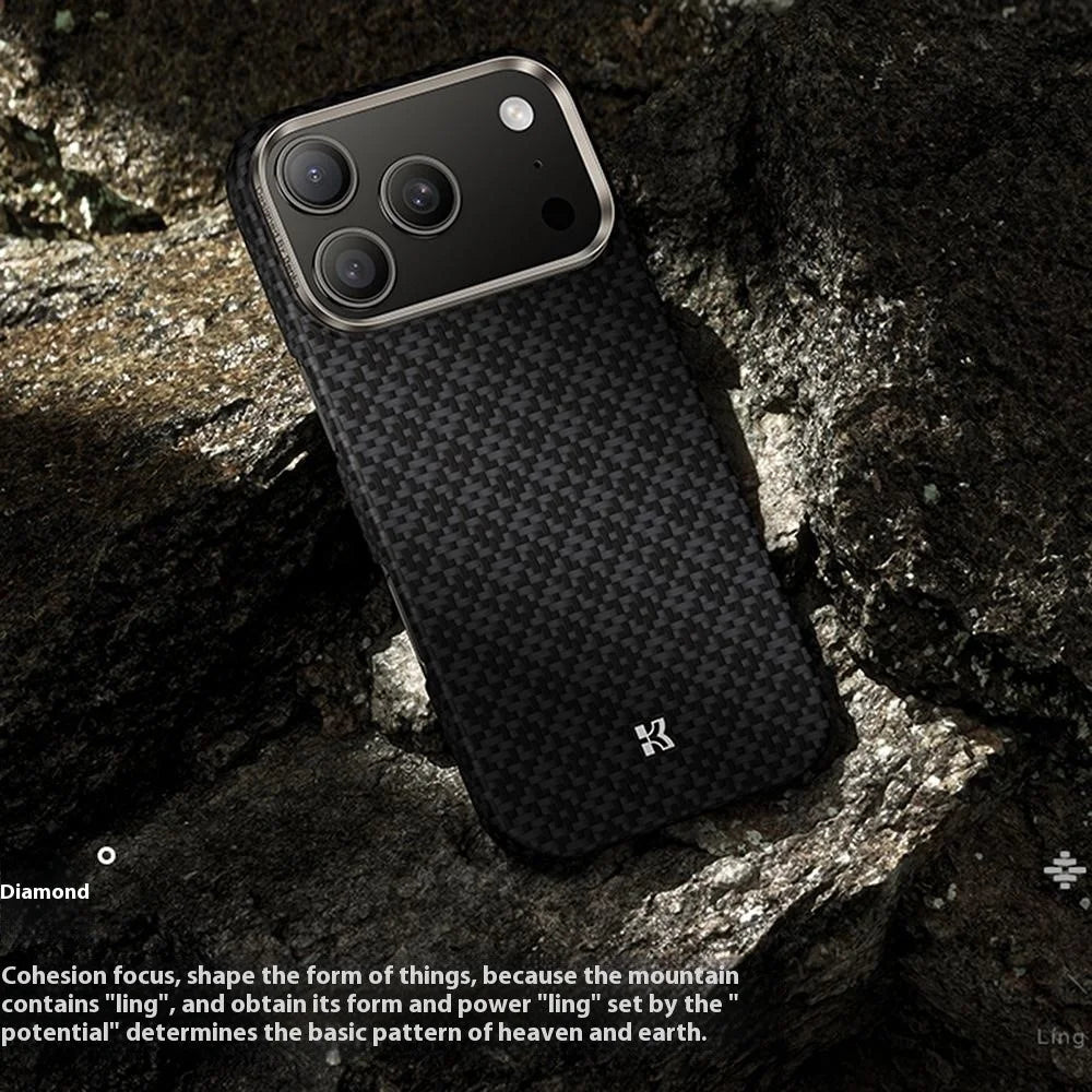 BENKS C1 For iPhone 17 Pro Case Aramid Fiber Diamond Texture Woven Phone Cover Compatible with MagSafe - 5