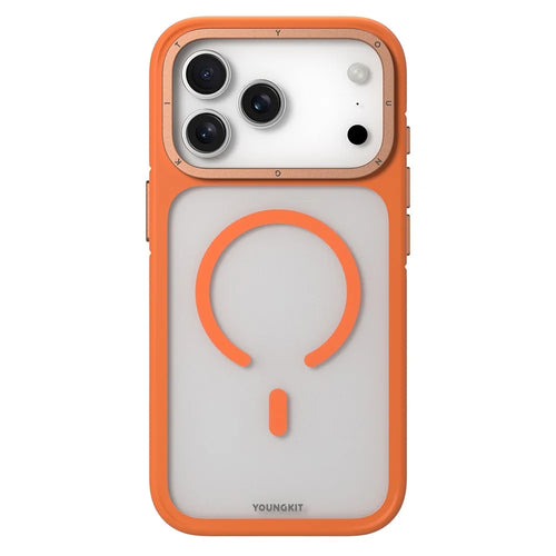 YOUNGKIT For iPhone 17 Pro Max Case Compatible with MagSafe Skin-Touch Matte PC + TPU Phone Cover - Orange - 1