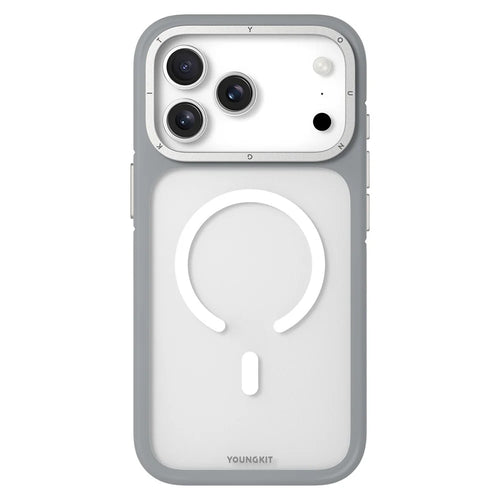 YOUNGKIT For iPhone 17 Pro Case Compatible with MagSafe Skin-Touch Matte PC + TPU Phone Cover - Grey - 1