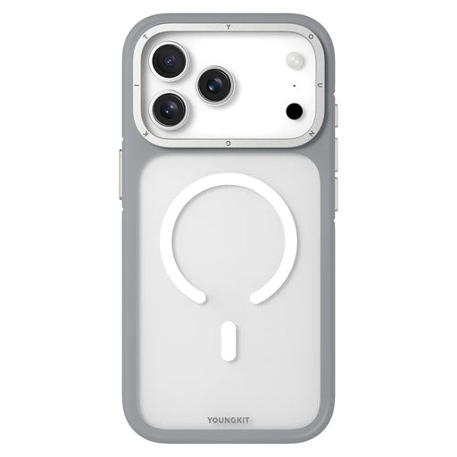 YOUNGKIT For iPhone 17 Pro Case Compatible with MagSafe Skin-Touch Matte PC + TPU Phone Cover - Grey - 1