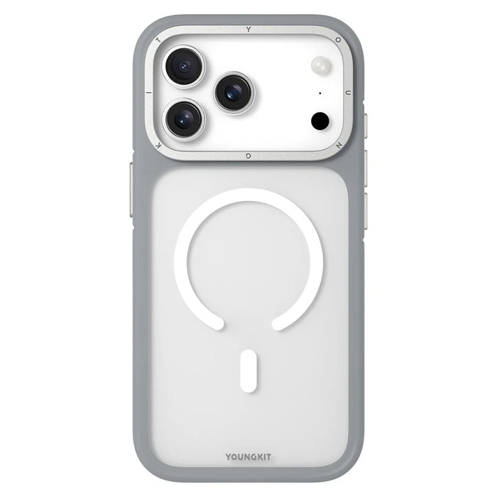 YOUNGKIT For iPhone 17 Pro Case Compatible with MagSafe Skin-Touch Matte PC + TPU Phone Cover - Grey - 1