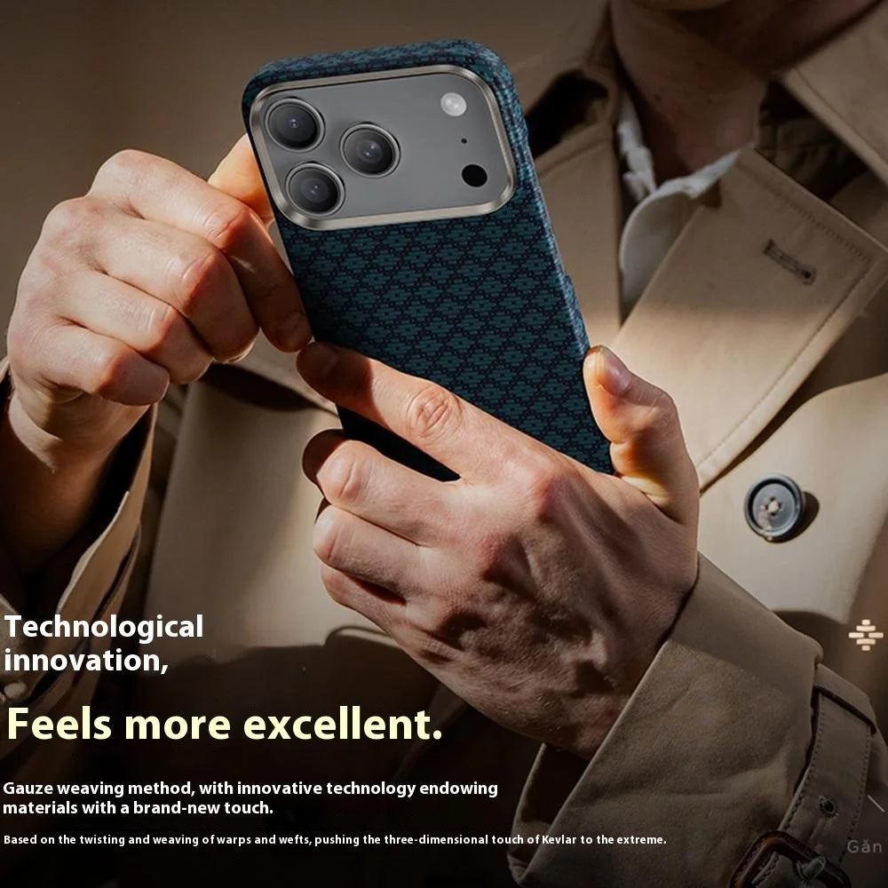 BENKS C1 For iPhone 17 Pro Max Case Aramid Fiber Woven Phone Cover Compatible with MagSafe - Blue - 3