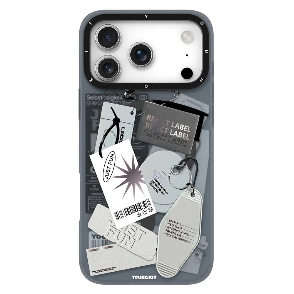 YOUNGKIT Interdimensional Series For iPhone 17 Pro Max Magnetic Case Matte TPU IMD Phone Back Cover - Cool (Black  /  White) - 1