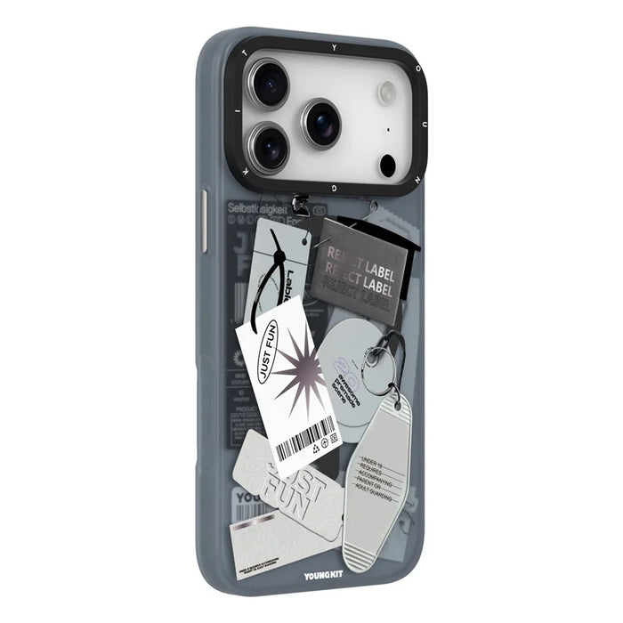 YOUNGKIT Interdimensional Series For iPhone 17 Pro Max Magnetic Case Matte TPU IMD Phone Back Cover - Cool (Black  /  White) - 2